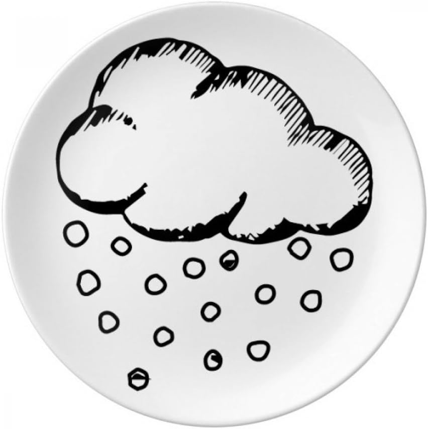 Hailstone Cloudy Hand Painted Pattern Plate Decorative Porcelain Salver Tableware Dinner Dish