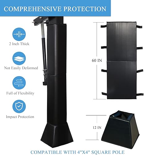 Miniatura 2 de Katop Almohadilla cuadrada para bastón de baloncesto, almohadilla de caña de baloncesto duradera para 4 x 4, 5 x 5 pulgadas, 6 x 6 pulgadas, 6 x 8