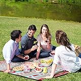 Manta Picnic Impermeable y Plegable, Alfombra de Picnic 300x200 cm Gris