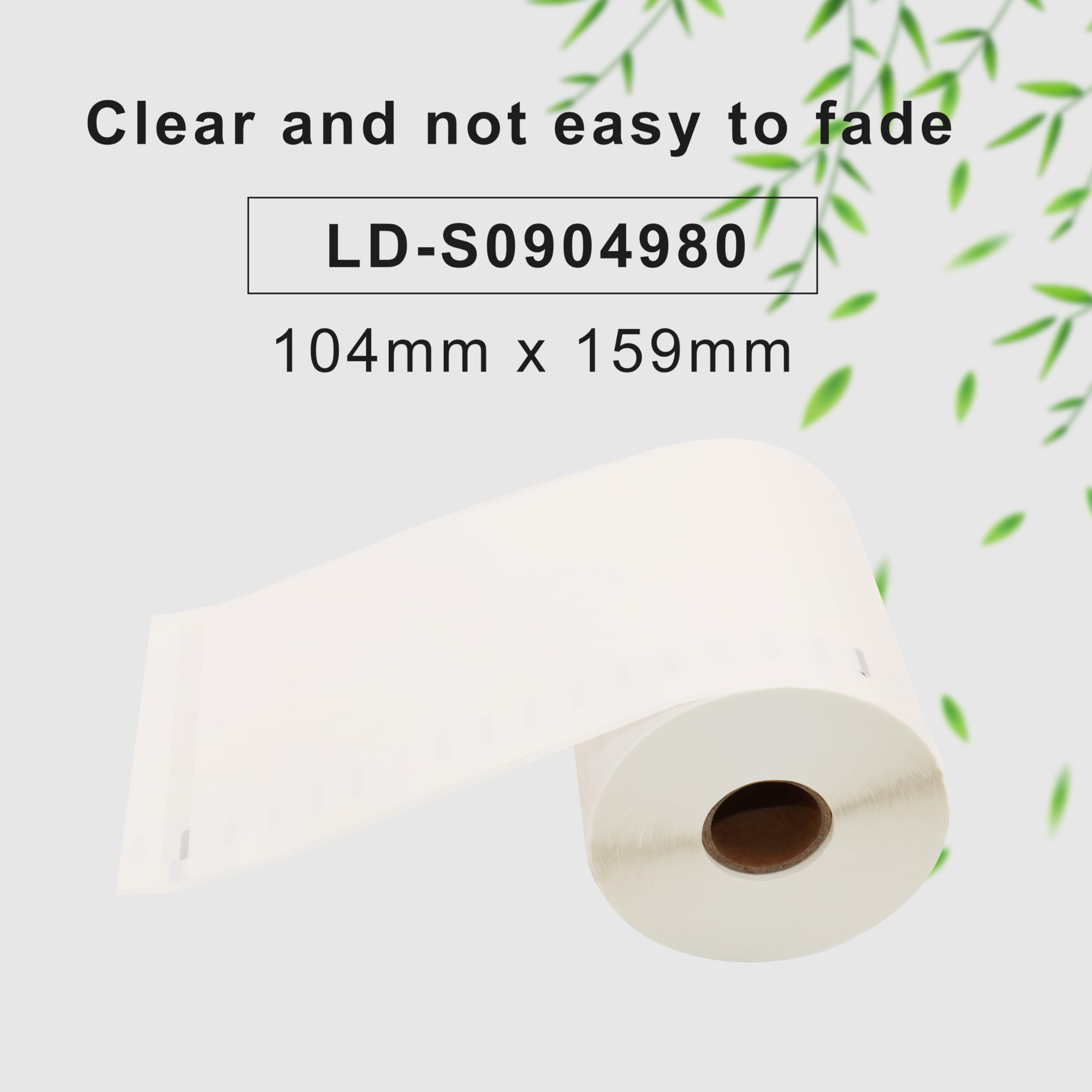 10 Rollen S0904980 RFID Versandetiketten 104 x 159 mm für Dymo | Mit RFID-Chip, 220 Etiketten je Rolle, kompatibel mit Dymo LabelWriter 450, 550 und 5XL – ideal für Versandetiketten