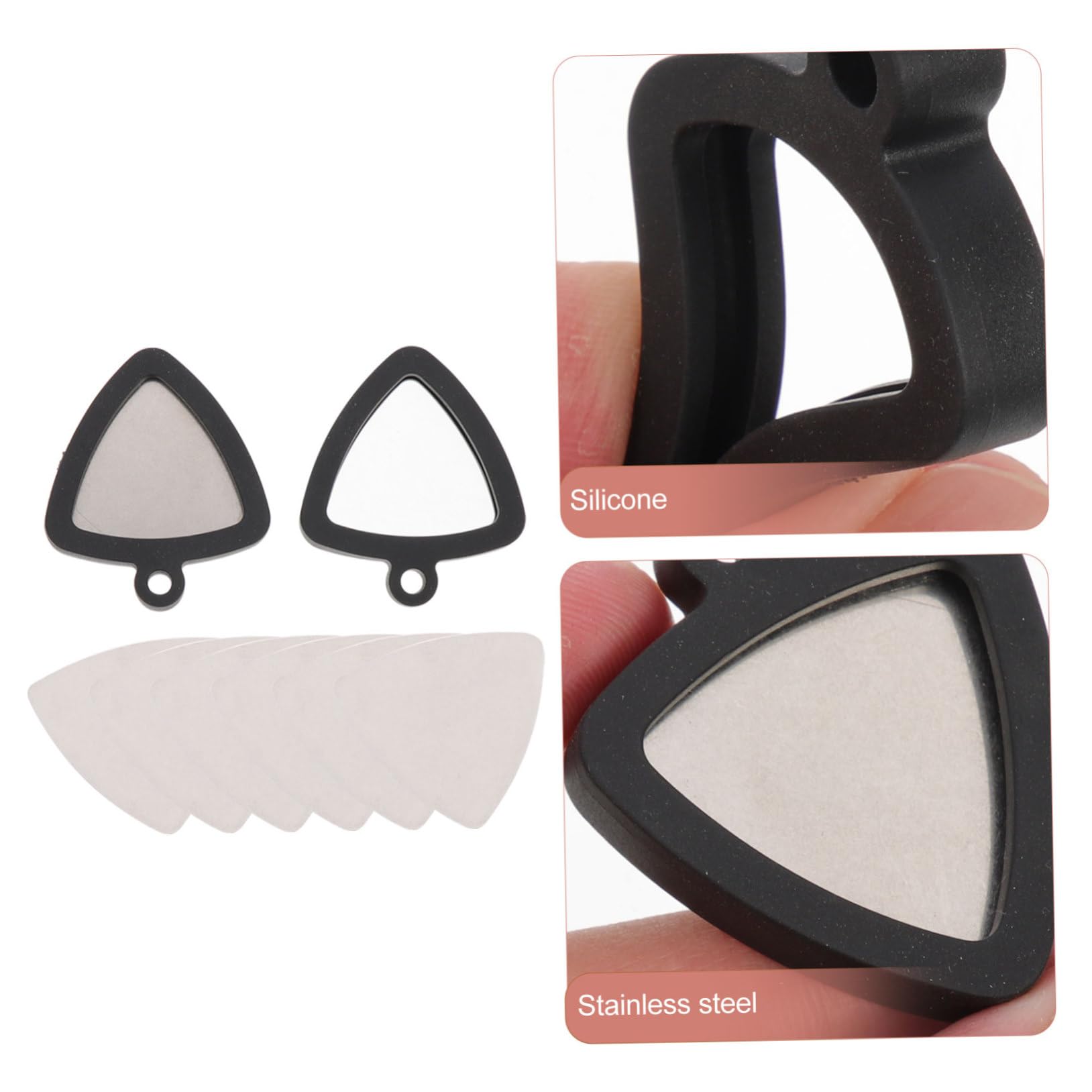 ibasenice 5sets Supporti Per Plettro Silicone Con Plettro Acciaio Inossidabile Accessori Per Chitarra Per Folk Elettrica e Acustica Pratico Per Musicisti