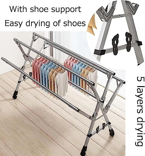 Portable Stainless Steel Laundry Drying Rack, Space-Saving 2.0m Clothes Rack for Indoor Use, Adjustable and Durable Clothes Hanger for Home Organization