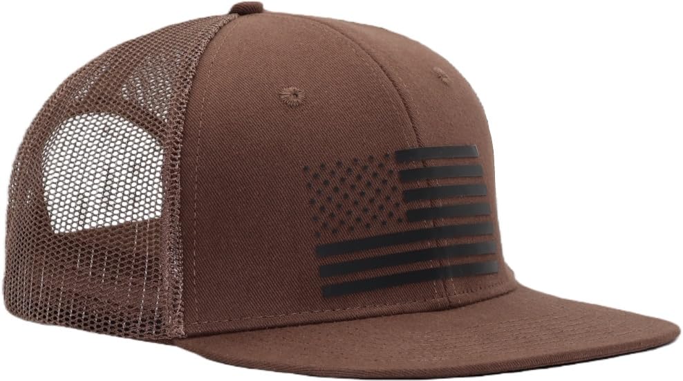 Image of USA 250th Anniversary Flag Hats, Army Tactical Operator Military Patriotic Veterans Flat Bill Trucker Hat, Fits OSFM&XXL Head