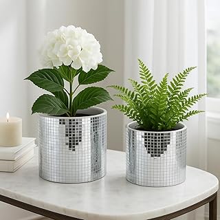 Flower Pots for Home Decor – Mosaic Planters for Indoor and Outdoor Succ...