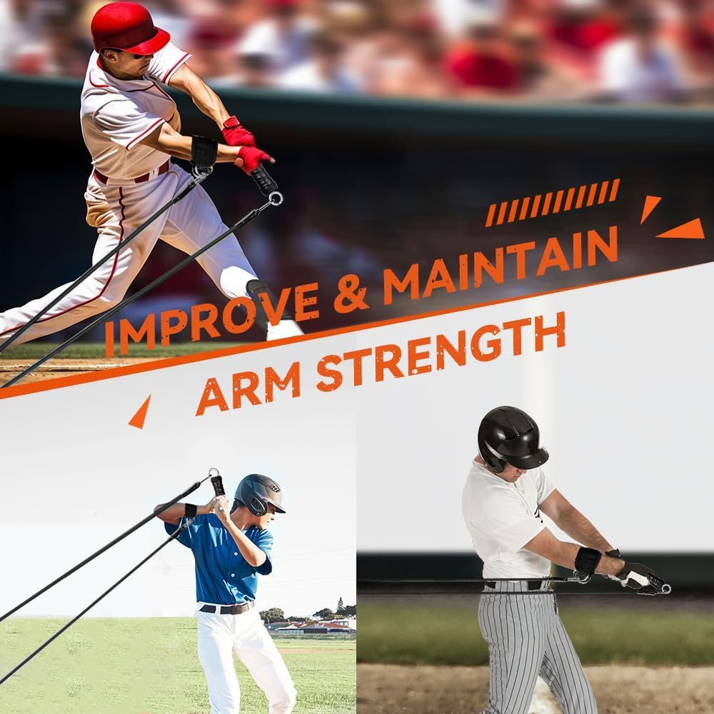 BOOSTEADY Bande di Resistenza per Baseball, Kit Allenamento con Maniglie Intercambiabili per Potenziare Braccia e Lancio, Attrezzatura per Allenamento Baseball per Giocatori e Lanciatori