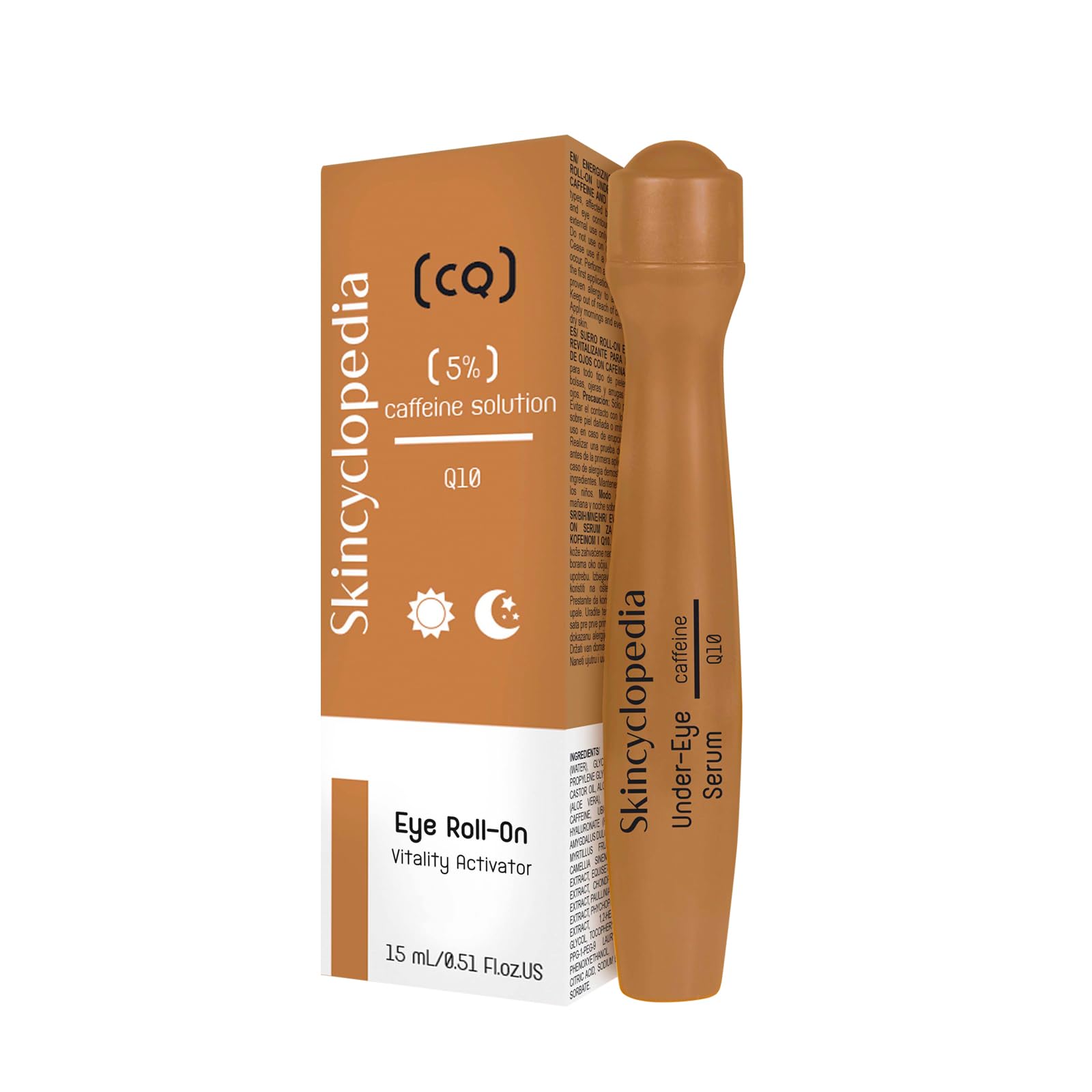 Skincyclopedia 5% Caffeine Eye Roller for Dark Circles and Puffiness, Anti-Aging Eye Serum and Eye Bags Remover with Caffeine