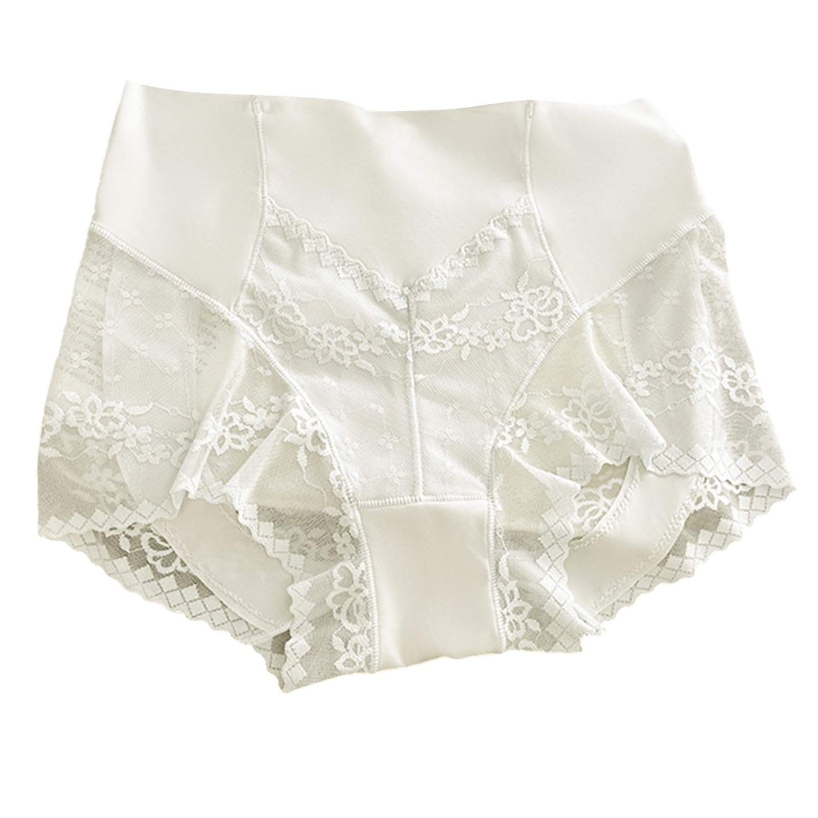 NATHGAM Womens High Waisted Panties Full Coverage Sexy Lace Tummy Control Stretch Underwear Breathable Butt Lifting Briefs