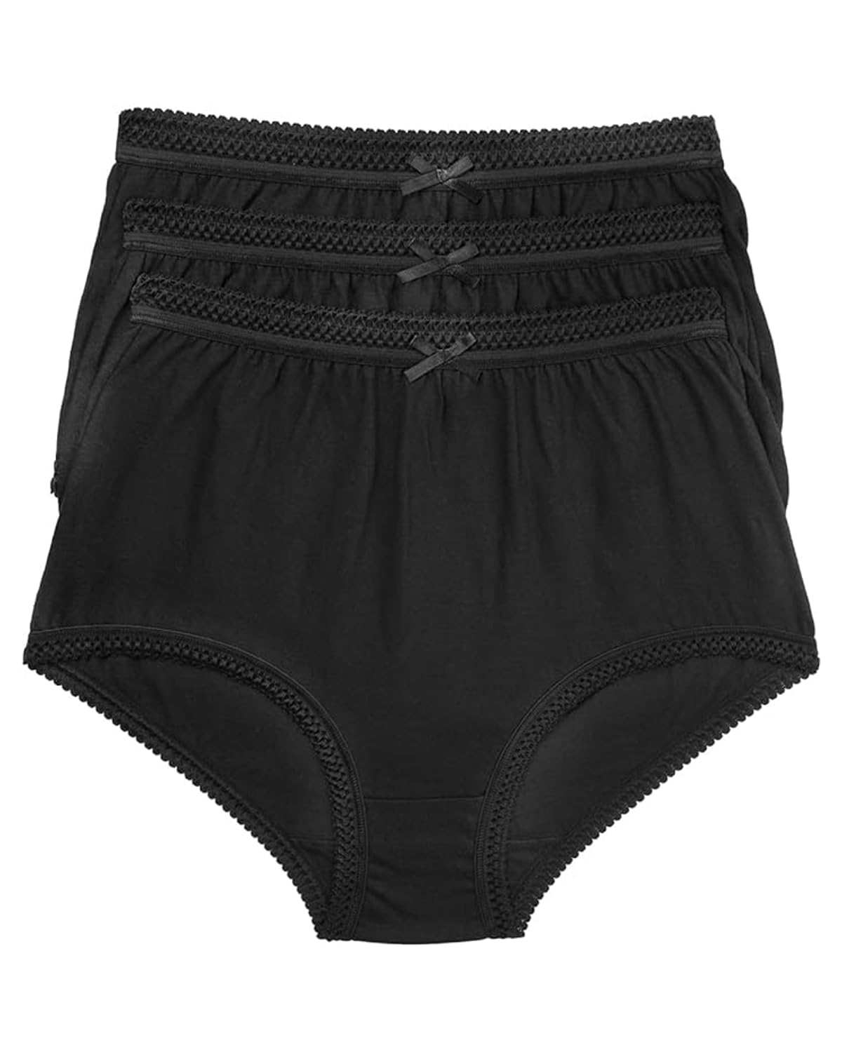 Undercover Ladies 3 Pack Cotton Full Briefs MA36803 Black 24-26