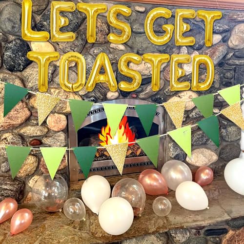Image of Camp Bachelorette Decorations Lets Get Toasted Bachelorette Last Trail Before The Veil Bachelorette Decorations Balloons Sign Banner for Camping Themed Bridal Shower Wedding Decoration