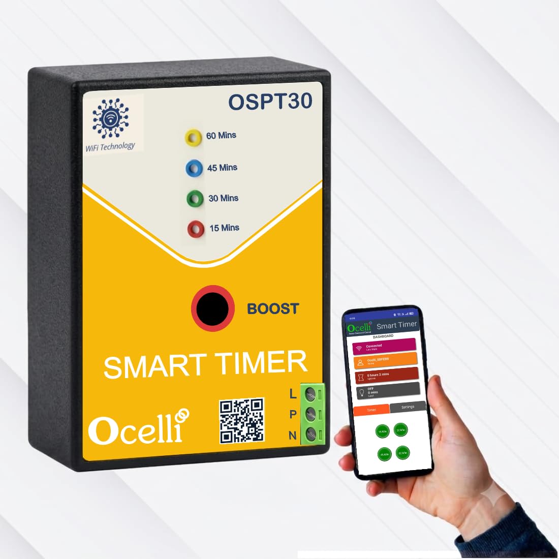 OCELLI Smart Timer Switch for Pump, Geyser & Motor | 15/30/45/60 Min Auto Cut-Off | Smart App & Manual Control | 30A Heavy Duty Relay | Energy Saving Auto Off Timer-image-17