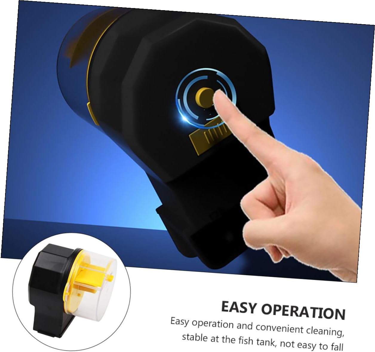 NUOBESTY Automatic Aquarium Fish Feeder Adjustable Timer Fish Tank Feeding Tool for Vacation Use Yellow Plastic