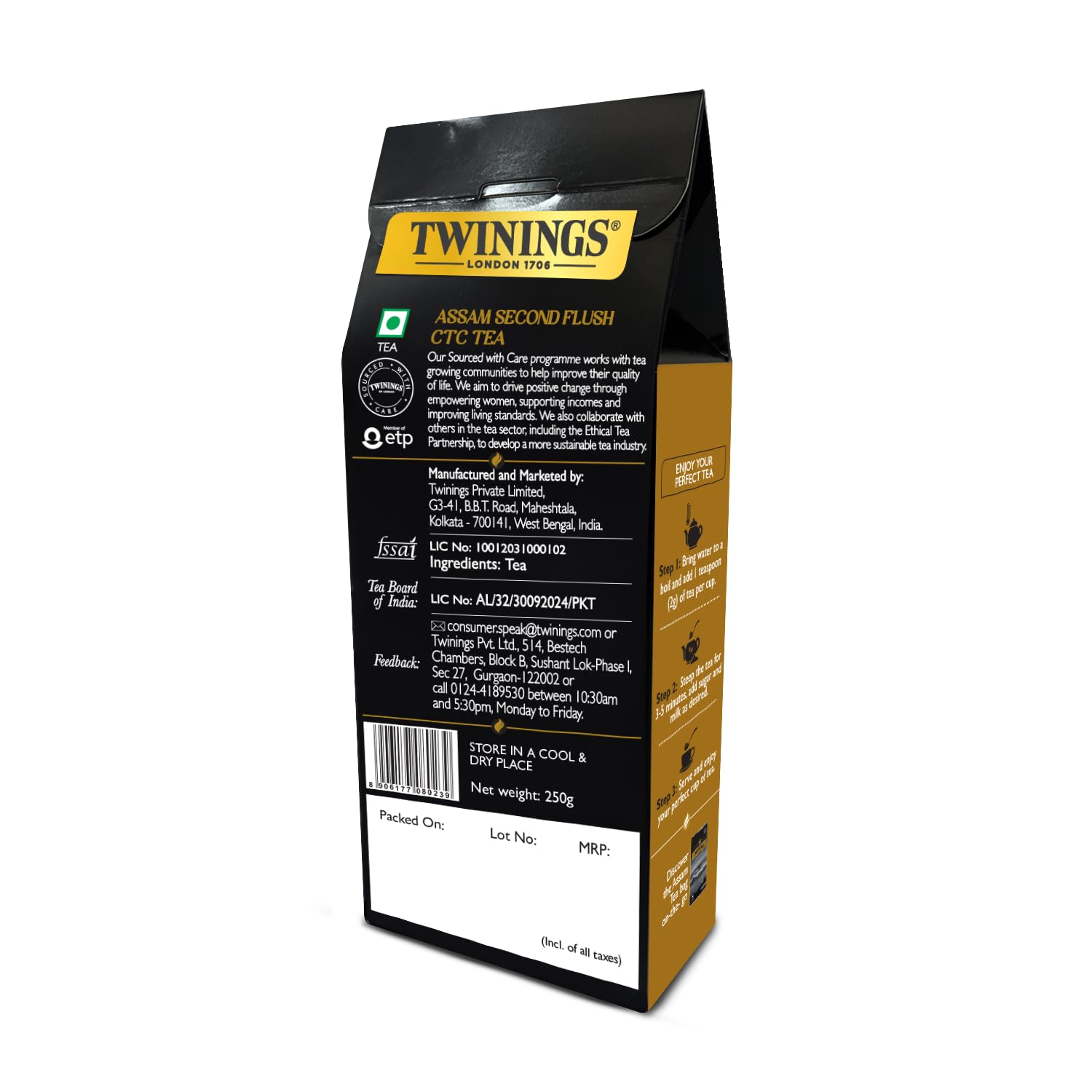 Twinings Assam Second Flush CTC Tea, 250g | Pack of 1 | 100% Assam Tea | Strong Flavour Strength | For Malty, Robust Flavour | No Added Colour - Image 2 thumbnail