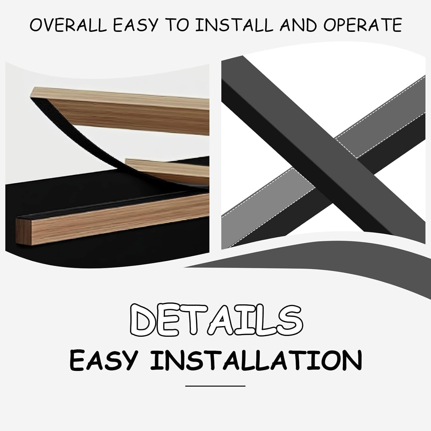 BarnFurin Twin Bed Frame, Upholstered Platform Bed with Cloud Headboard, Modern Bed Frame with Anti-Collision Soft Design, No Box Spring Required, Easy Assembly, Black