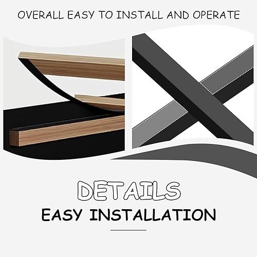 Miniatura 7 de Base de cama individual, cama de plataforma tapizada con cabecera de nube, marco de cama moderno con diseño suave anticolisión, no requiere somier,