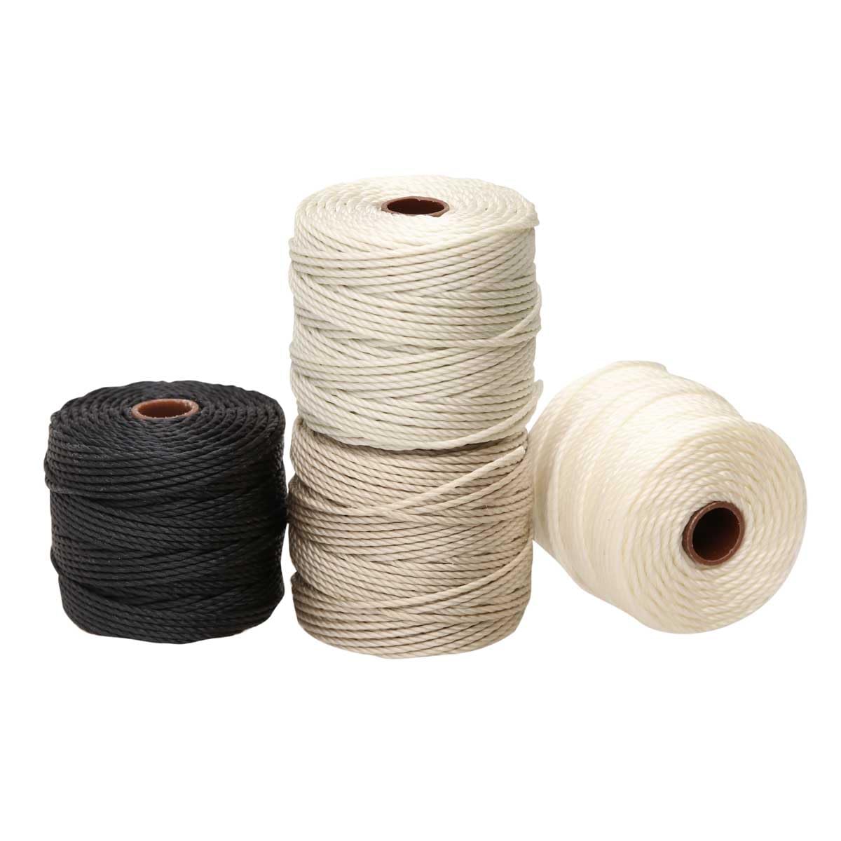 The Beadsmith S-Lon Heavy Nylon Cord, Salt & Pepper Mix, TEX400, .9mm Diameter, 4-Pack, 35 Yard Spools - Image 2