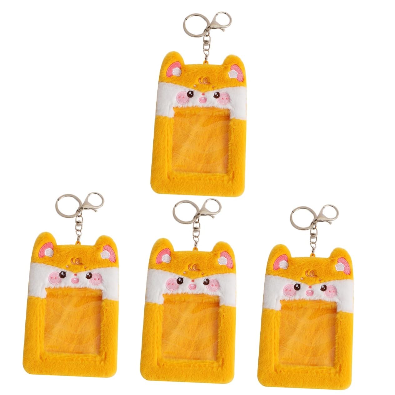 Ciieeo 4piezas Funda De Tarjeta De Cartón De Rana De Peluche Visible Soporte Para Identificación De Protector Decorativo De Tarjetas Para Estudiantes y Profesionales