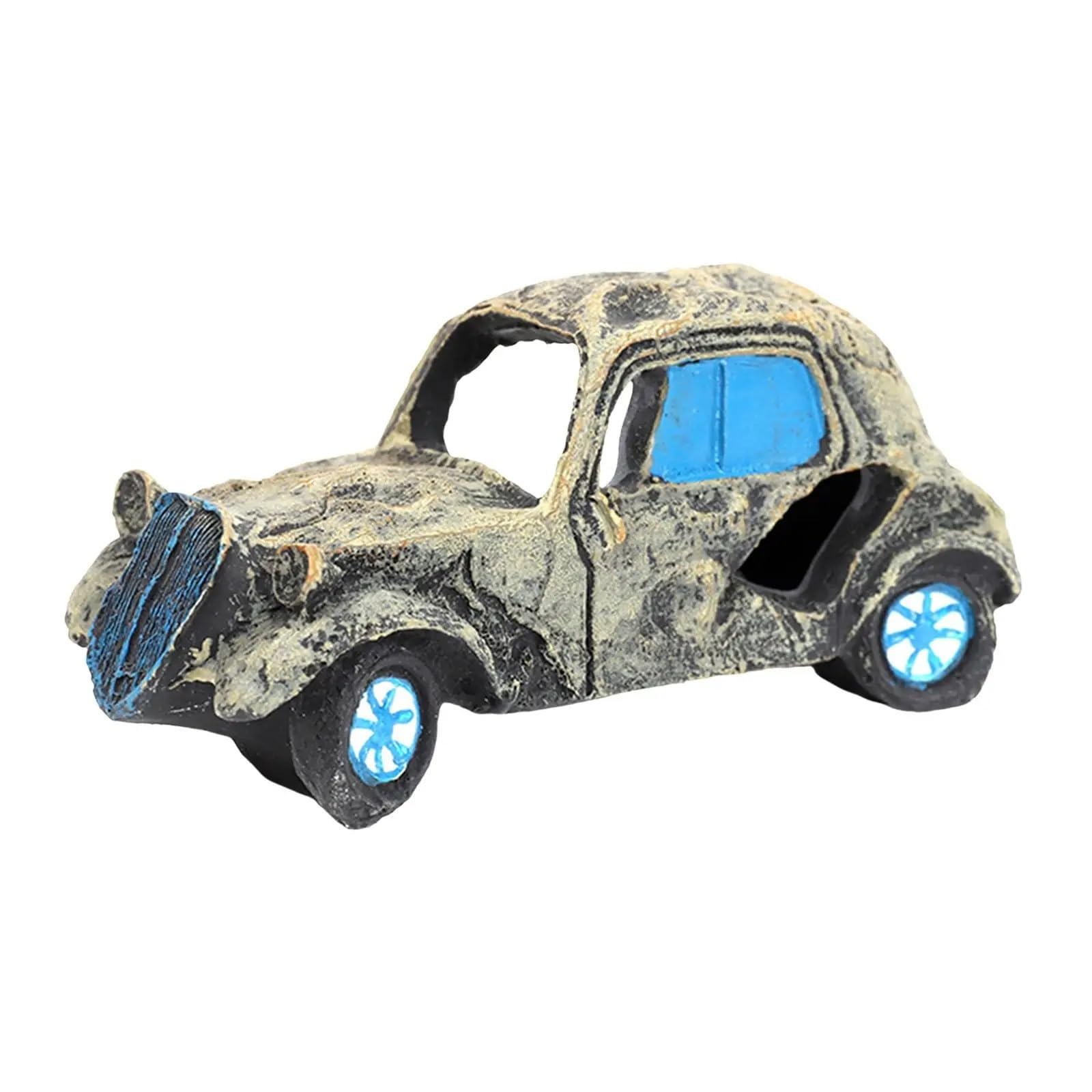 AYWTIUN aquarium ornaments Resin Car Wreck Aquarium Decoration Shelter Fish Hideout for Aquatic Pets to Breed Prawn Spawning Rest Play