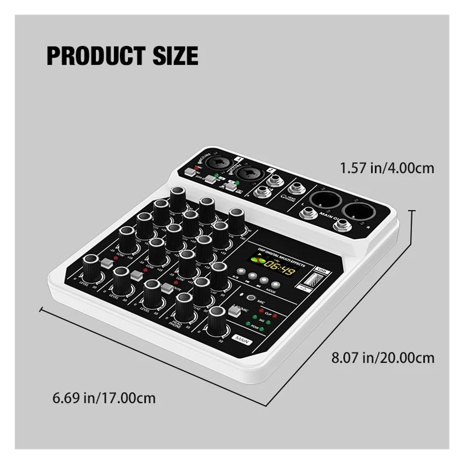 Console Mixer Audio A 4 Canali Con Kit Microfono Wireless Interfaccia USB Bluetooth, For Chitarra PC DJ Karaoke Riproduzione Chiara Del Suono