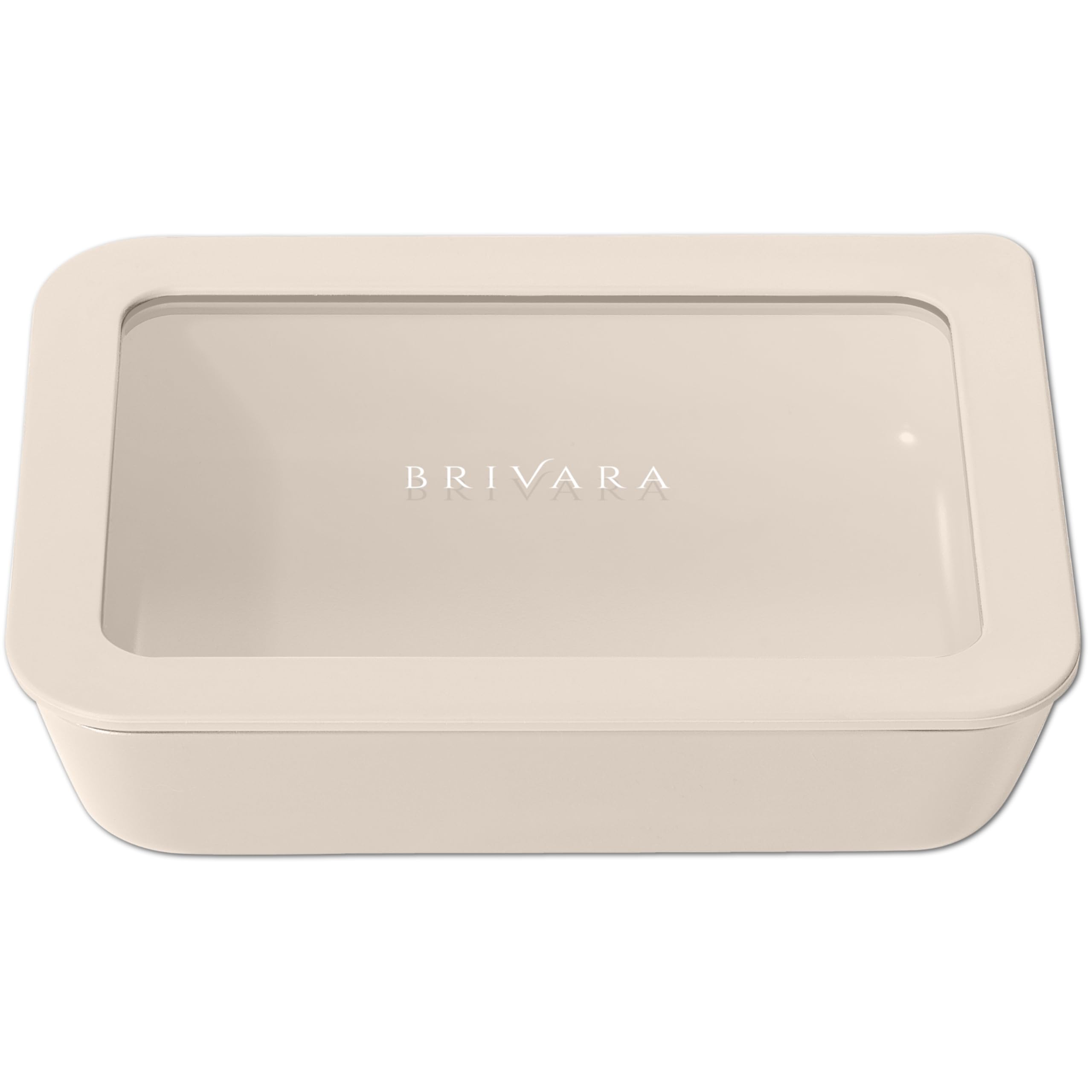 Glass Food Storage Container &amp; Lid, 3-Cup Rectangle, Crema