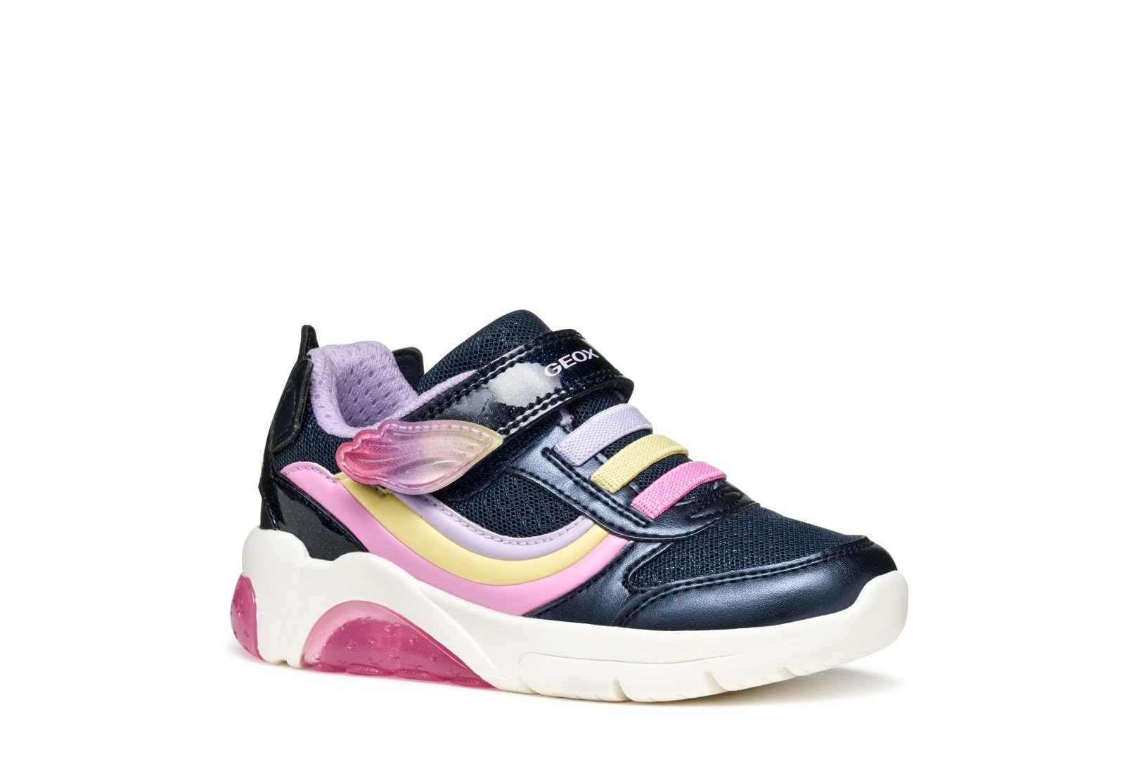 Geox Fadinlight Led Low Top Trainers Girls Navy/Multi-Coloured Size 33 (1) Kids
