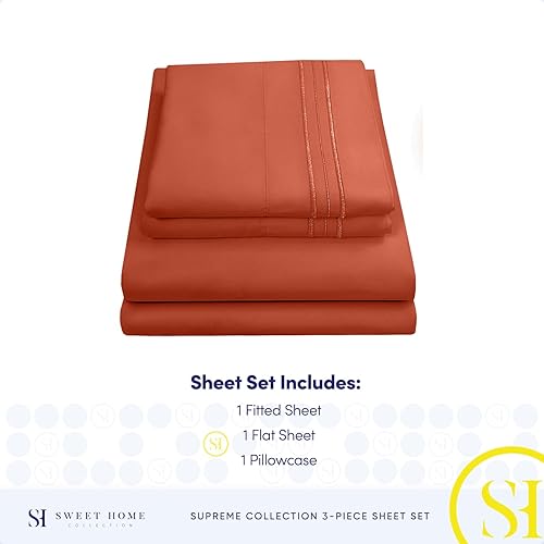 Vista 339 de Juego de sábanas extrasuaves de tamaño queen, ropa de cama transpirable y lujosa con correas elásticas integradas para las esquinas, colección