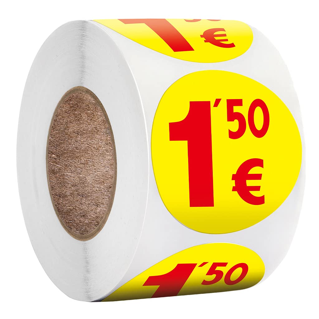XISAOK 500pcs Garage Rummage Sticker Labels 1.25/1.5 Prices Round Pricing Stickers for Market Shop