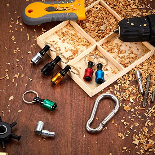 6 Pieces 1/4 Inch Keychain Bit Holder Screwdriver Hex Holder Magnetic Drill Bit Holder Hex Shank Keychain Extension Socket Adapter Drill Bit For Most Electric, Hand Held Portable #TOP6