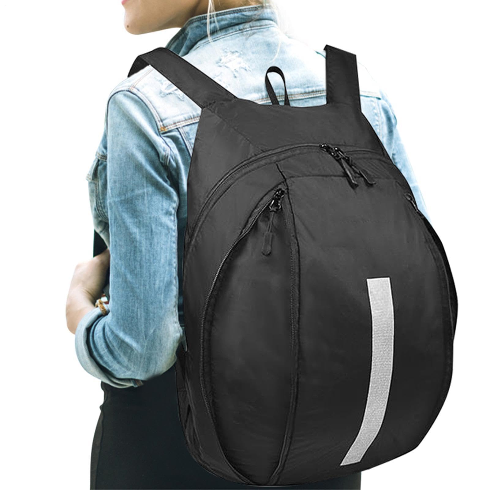 Sac à dos pour casque de moto imperméable - Sac de rangement | Grande capacité - Sac de voyage noir léger pour moto, vélo, camping, sports de plein air et trajets