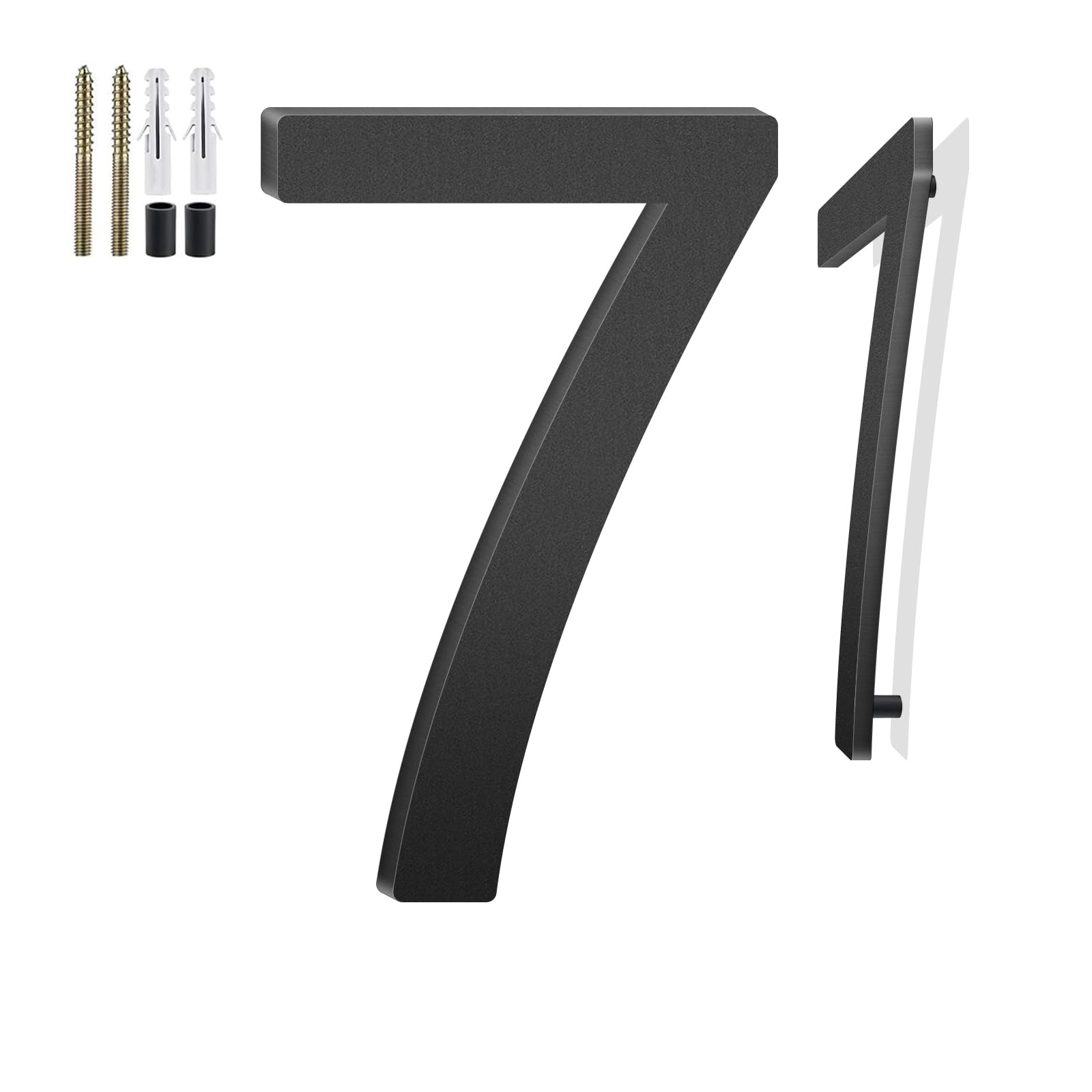 16 Inch Floating House Numbers and Metal Letters for Outdoor Signs, House Numbers for Outside, Aluminum Address Letters and Numbers for Door, Mailbox, Garden, Perfect for Home or Office (Number 7)