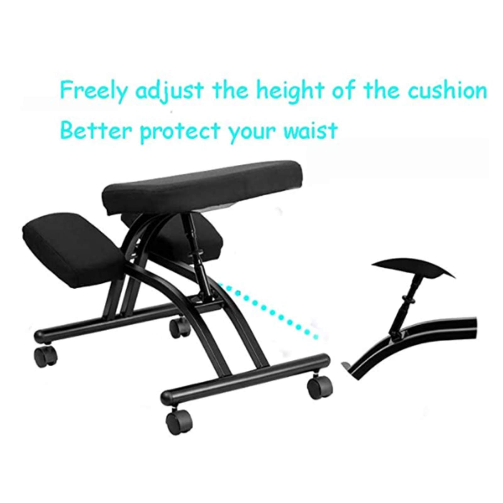 Sgabello Ergonomico in Ginocchio, Sedia Ergonomica Regolabile in Ginocchio, Sedie Posture Ortopediche per Ufficio Domestico,Rosso