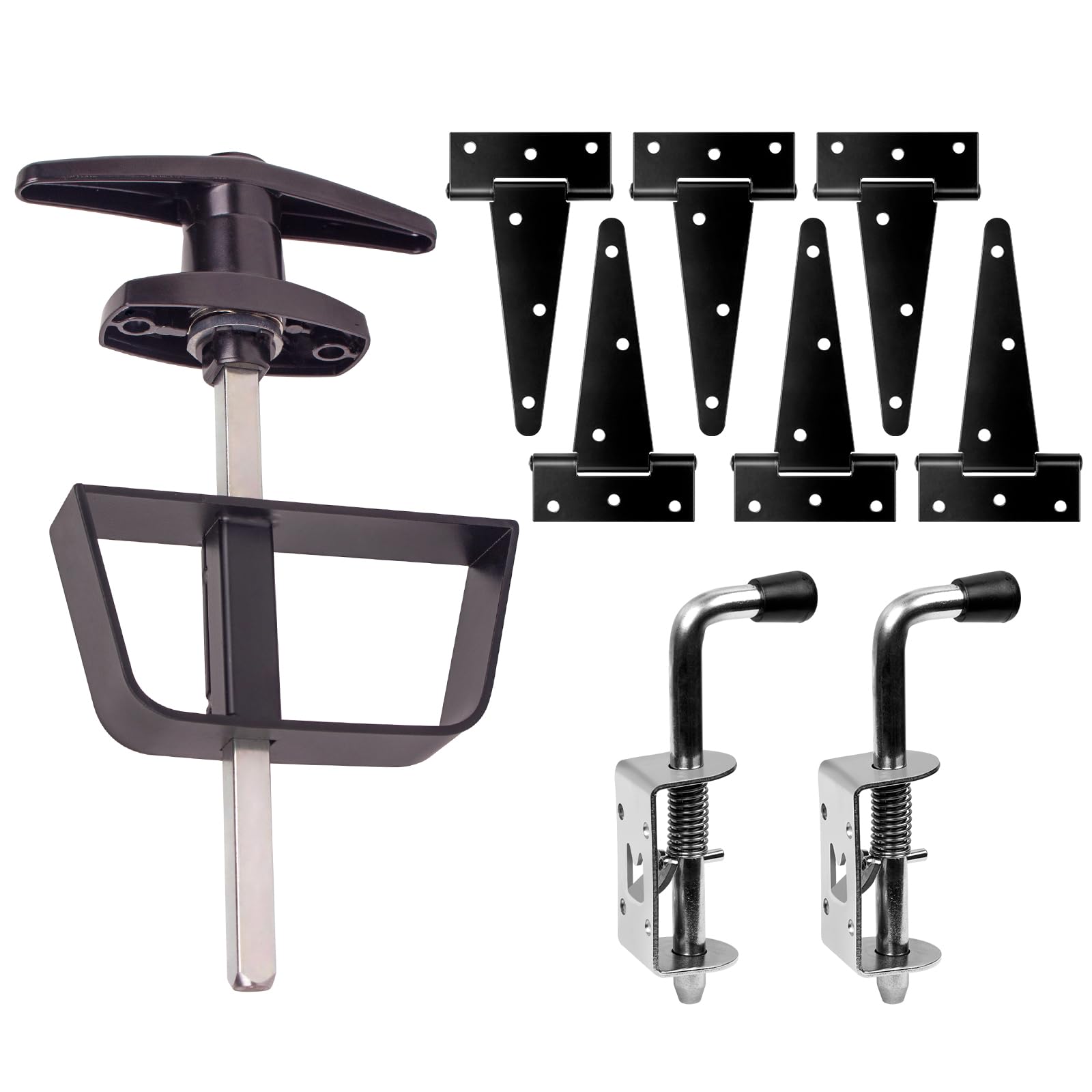 BTEOBFY Shed Door Hardware Kit - Complete Gate Set for Maximum Security and Durability