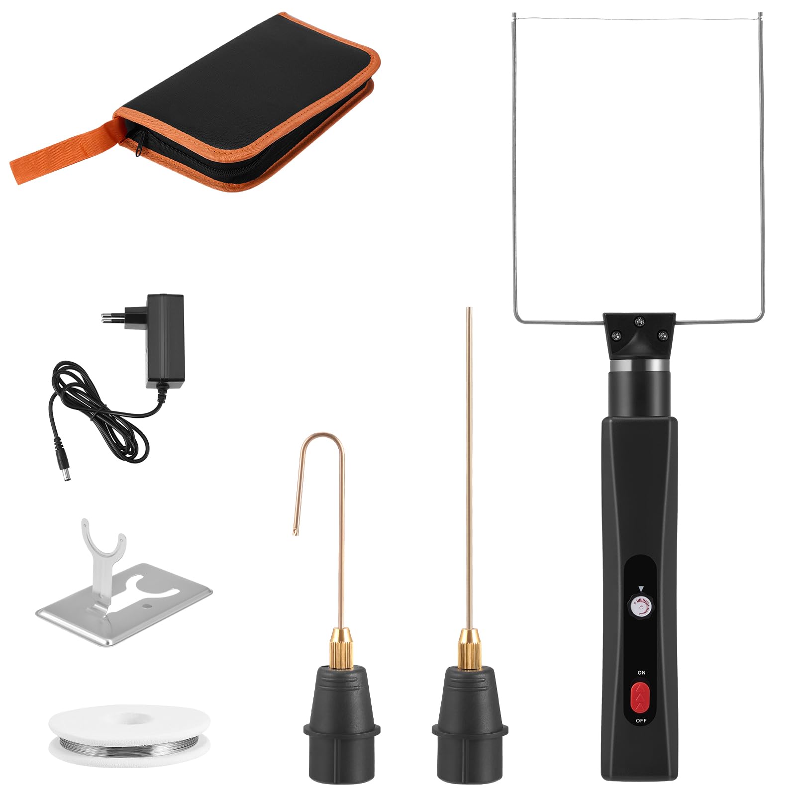 Styroporschneider Heißdrahtschneider Akku mit Thermostat,Elektrischer Styropor Schneider mit LED-Vorleuchte, Heiß-Styroporschneider für Schnittkanten Kunststoffe & styropor (Schwarz)