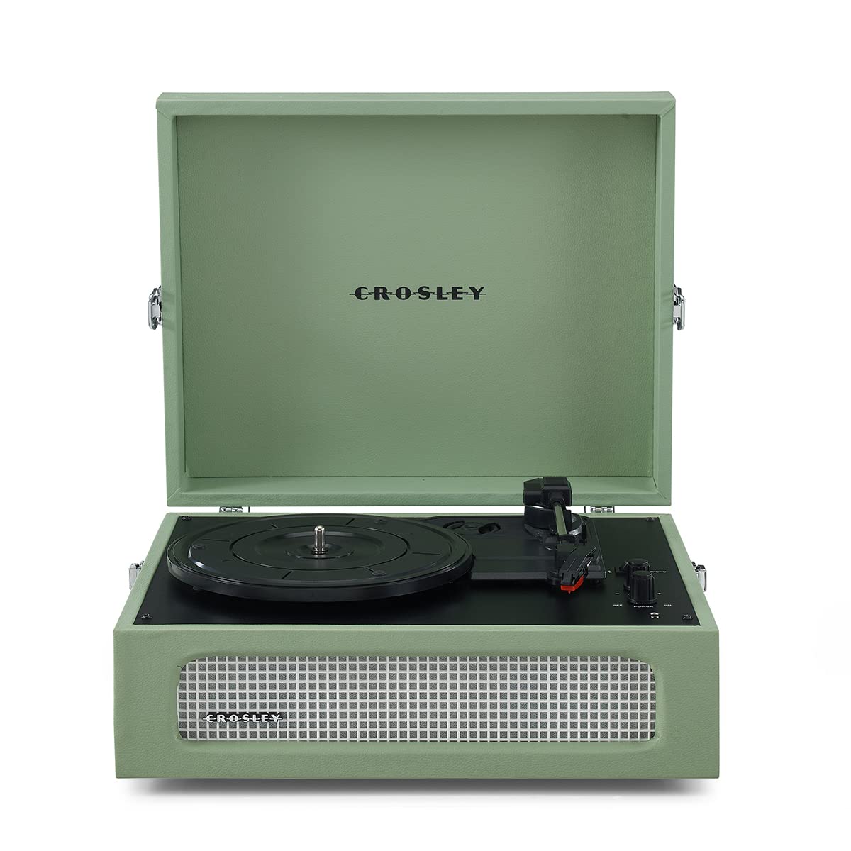 Crosley Voyager Portable Turntable - Bluetooth Record Player, 3-Speed Suitcase Vinyl Player, Home Turntables for Vinyl Records, Built in Stereo Speakers & Bluetooth Receiver, AUX Input, Black — view 19