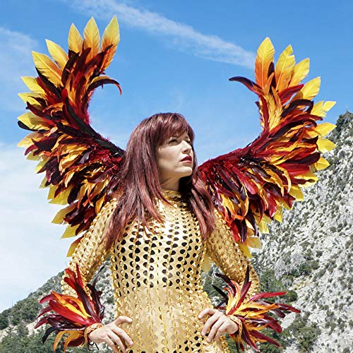 Zucker Phoenix Firebird Feather Wings - Adjustable Fiery Cosplay Halloween Costume #TOP1