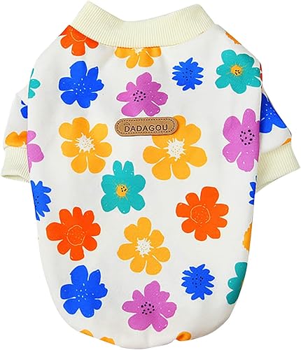 Ropa de cachorro para perros pequeños zapatos de moda para otoño e invierno ropa de peluche para mascotas diseño de flores de color para perros