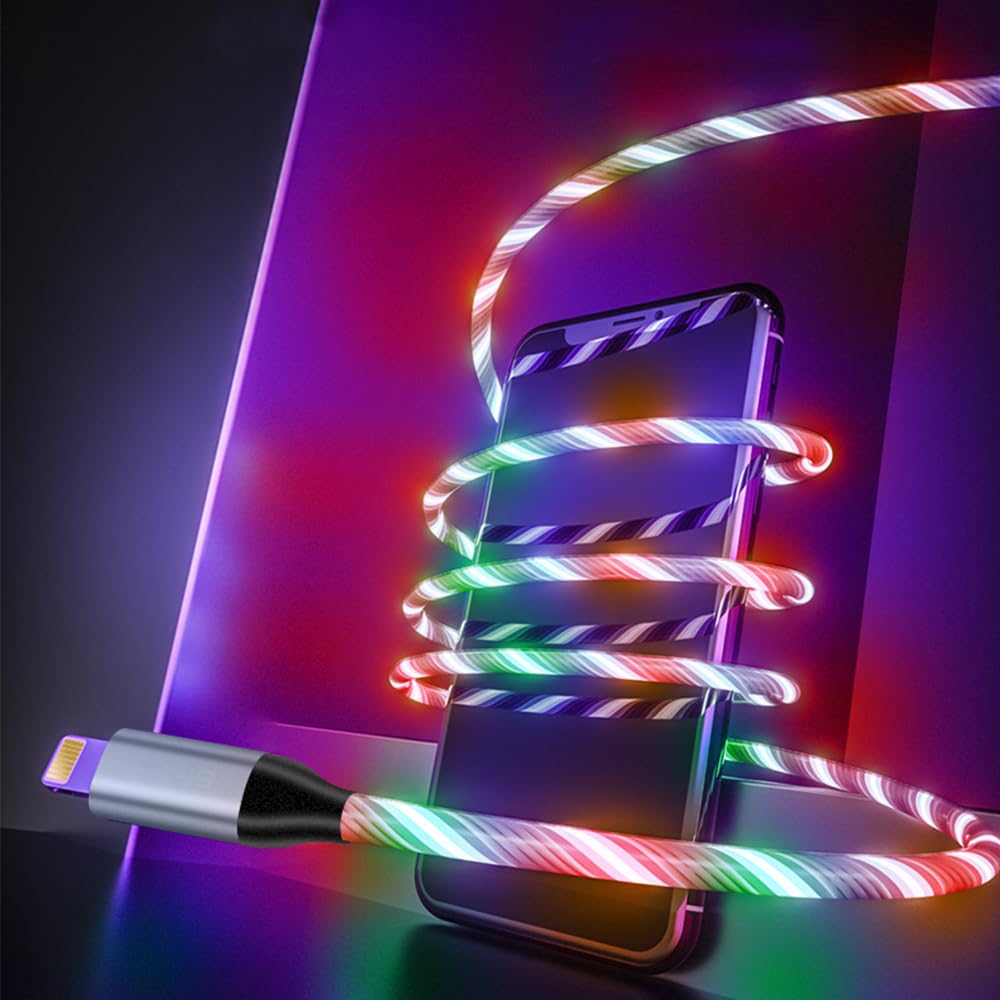Cavo LED Luminoso Per Ricarica E Sincronizzazione - USB A Type-C / IPhone, 1 Metro