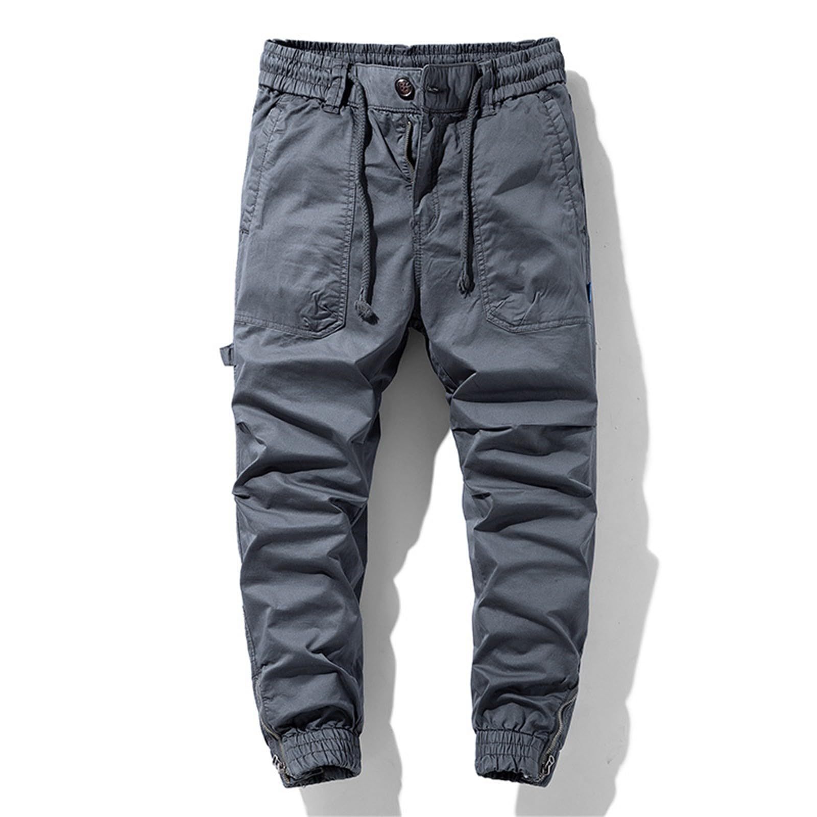 Pantalones cargo de algodón para hombre, pantalones largos holgados, pantalones largos de ocio, pantalones largos casuales para correr, pantalones chinos elásticos, pantalones cargo de ajuste