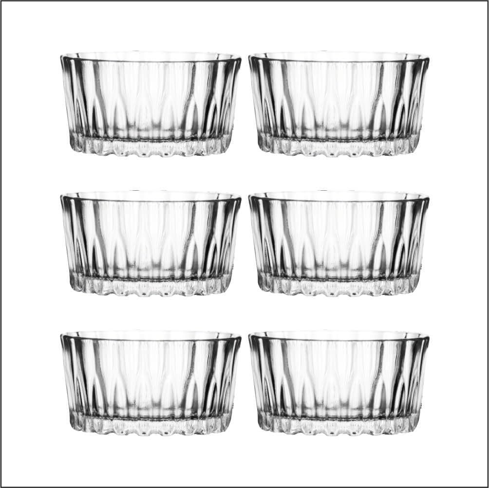 Yera Artistry: 170ml Glass Bowl Set - Perfect for Ice Cream and Pudding, Set of 6 with Moulded Designs (B0CRDK3YND) Amazon Price History, Amazon Price Tracker