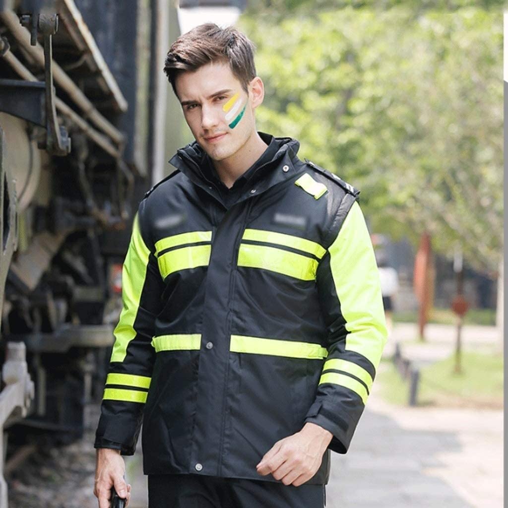 Chaleco de Alta Visibilidad Traje Reflectante de Invierno Tela Oxford Mono Impermeable Reflectante de Alta Visibilidad Chaleco de Seguridad (Blue : Down Liner, Size : 3XL)