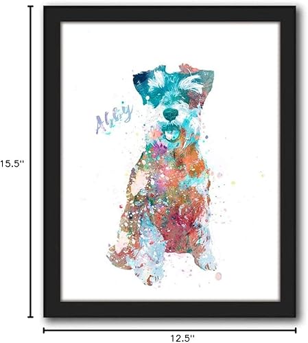 Vista 101 de Regalo personalizado para perros y amantes de los perros. Estilo acuarela. (lienzo enmarcado de 20 x 25 pulgadas, Golden Retriever)