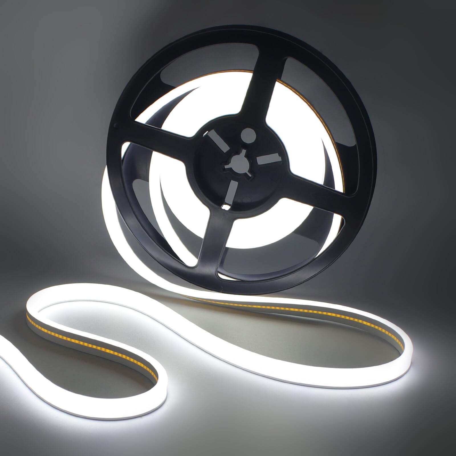 KAFULA 13M COB Neon LED Light Strip - 24V IP65 Waterproof Flexible Super Bright LED Fairy Light CRI85+, Can be Cut Every 5cm | 320 LEDs/m || White Light 6000K | Home Decor