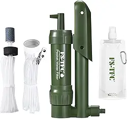 FS-TFC Filtro De Água De Bolso, Purificador De Água De 0,01 Mícron, Equipamento De Sobrevivência De Emergência Para Beber, Mochila, Caminhadas, Acampamento, Filtragem Ao Ar Livre