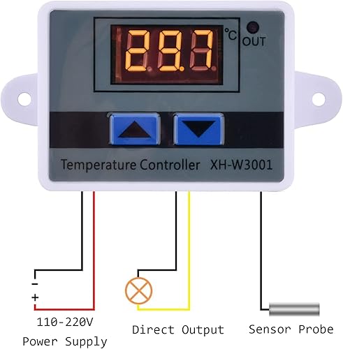Miniatura 2 de PTCYIDU Interruptor de termostato XH-W3001 Controlador de temperatura LED digital 110-220V Módulo de interruptor de relé de temperatura programable
