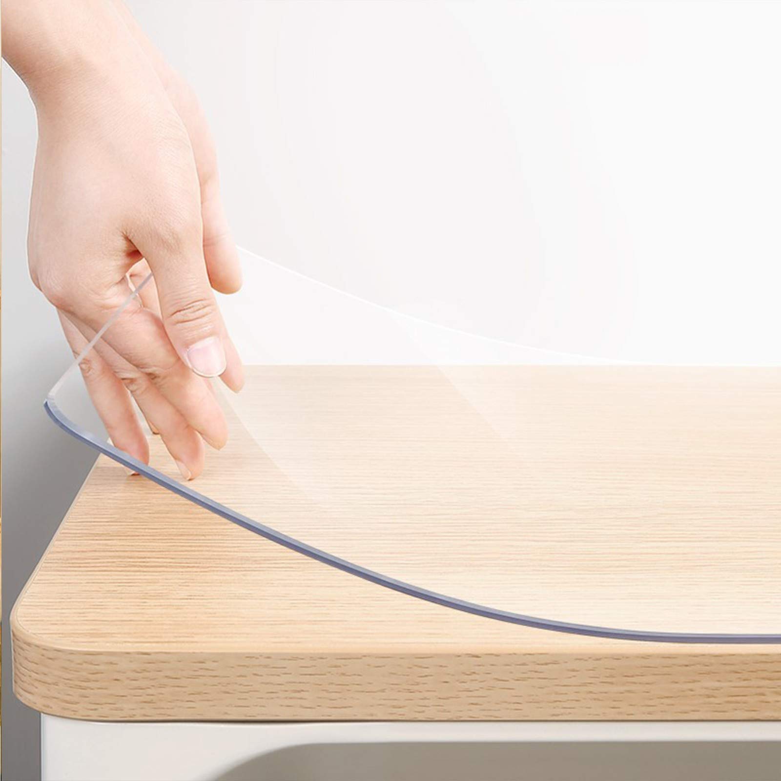 Clear Table Protector Plastic Tablecloth Desk Cover, Non-Slip Protective Pads Rectangle Vinyl Table Cover, PVC Desk Mat 2mm(Size:50x70cm/20x28in)