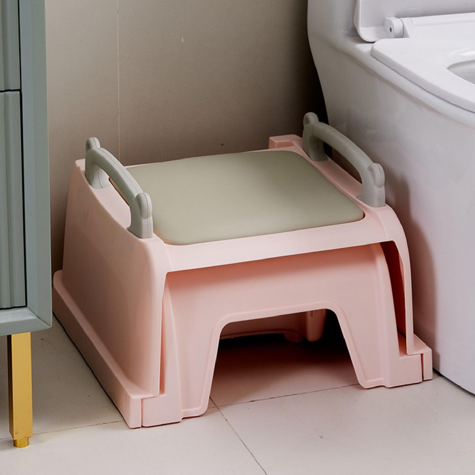 Krzesełko do Szamponu dla Maluchów, Stacja do Mycia Włosów dla Maluchów Wytrzymała Poduszka Pod głowę do Użytku Domowego (PINK)