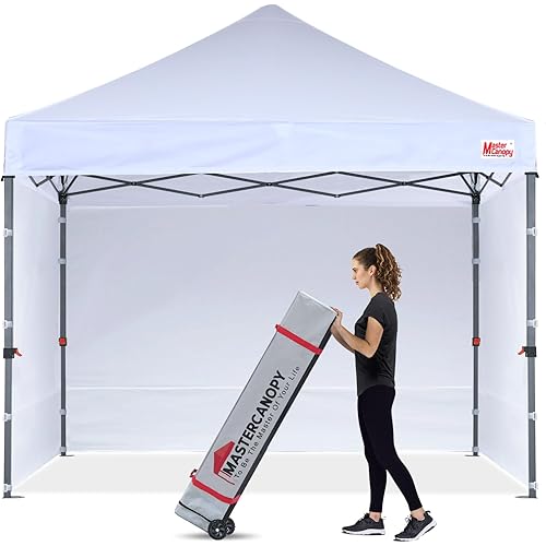 MASTERCANOPY Heavy Duty Pop-up Canopy Tent with Sidewalls (10x10,White)