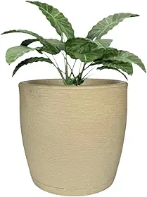 Vaso Grande Cone Decorativo Polietileno Planta Jardim Varanda (Bege)