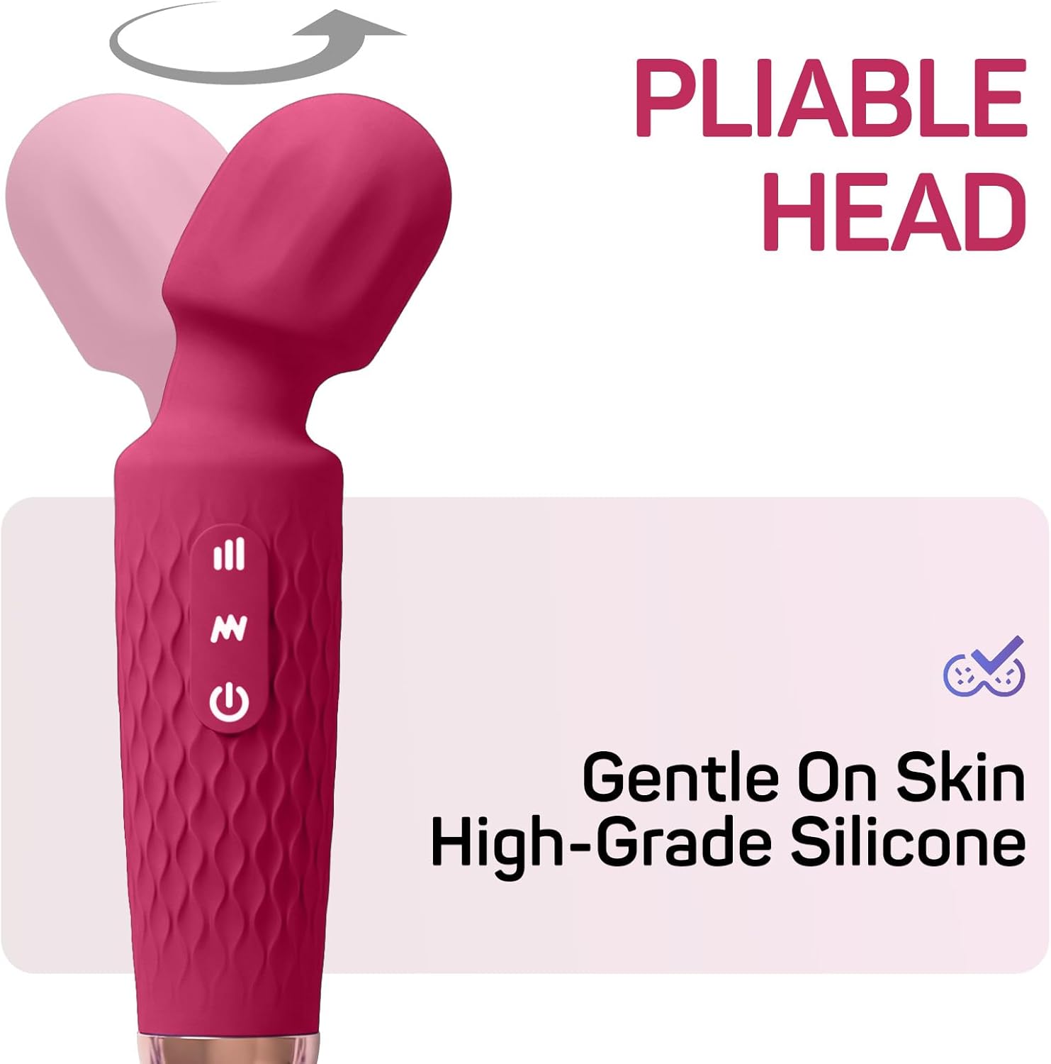 Rechargeable Cordless Percussion Massager, 20 Modes & 8 Speeds, Handheld Personal Massager for Neck, Back, Shoulder Muscle Relief, Quiet Ergonomic Design for Full Body Relaxation(Red)