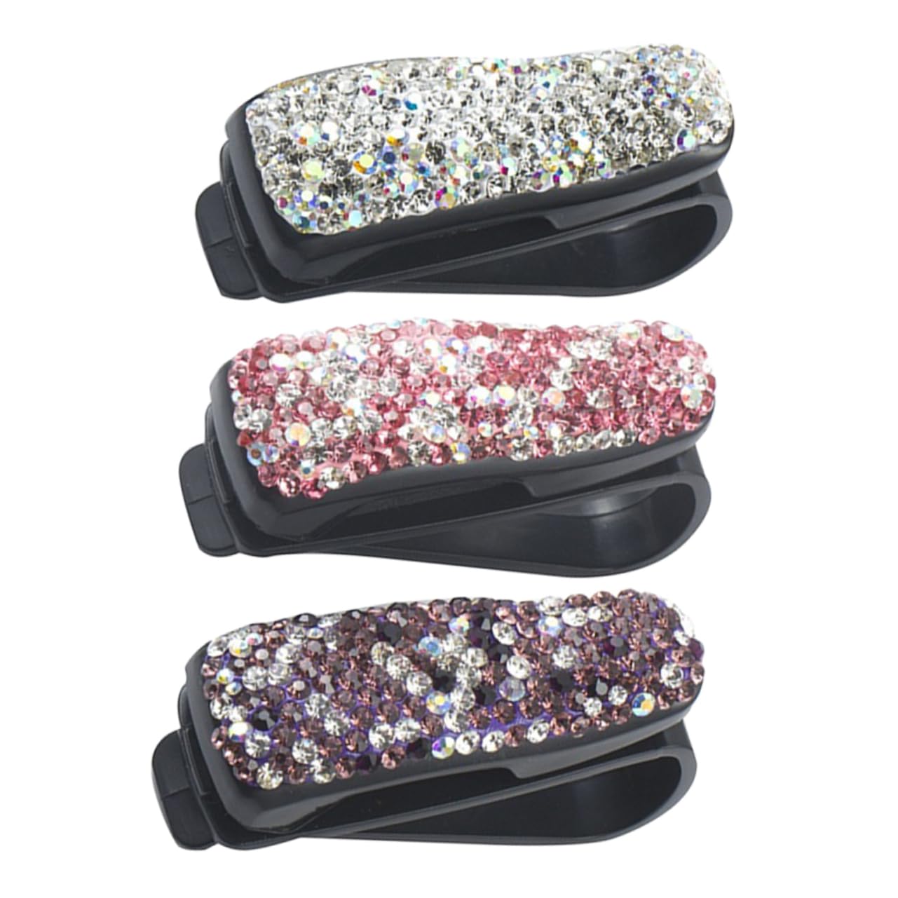 SOLUSTRE 15piezas Soporte De Gafas Brillantes Clip para Visera De Coche Organizador De Accesorios De Automóvil De Plata Rosa y