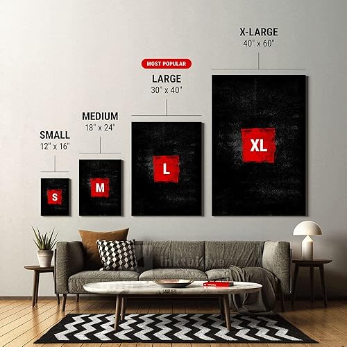 Miniatura 4 de Inktuitive Lienzo inspirador de huellas dactilares Benjamin Money  Decoración motivacional para dormitorio, sala de estar y oficina de negocios,